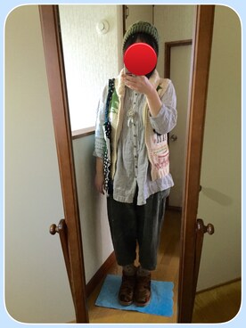 「CHEER（チアー）のアイテム（パンツ）」を使った、リンリンさん（レディース・165cm）の冬コーディネート