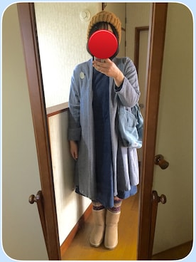 「Samansa Mos2（サマンサ モスモス）のスノーキャッスルブローチ（ブローチ/コサージュ、グレー系）」を使った、リンリンさん（レディース）の冬コーディネート