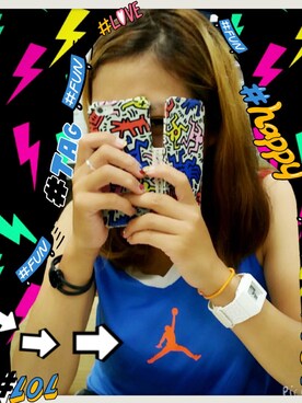 「Keith Haring（キース・ヘリング）のアイテム（その他）」を使った、Fee Feeさん（レディース・158cm）の夏コーディネート