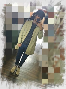 「靴下チラ見せ」｜「アイテム（その他アウター）」を使った、kumaさん（メンズ・173cm）の冬コーディネート