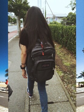 「JANSPORT（ジャンスポーツ）のJANSPORT BIG STUDENT（バックパック/リュック）」を使った、mioさん（レディース・151cm）の冬コーディネート