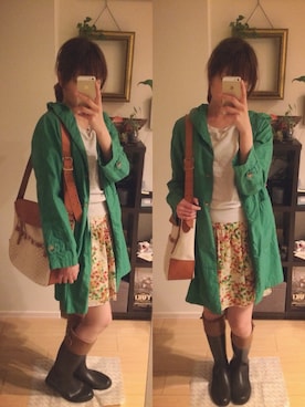 「花柄 スカート」｜「アイテム（その他アウター）」を使った、yukinchoさん（レディース・160cm）の春コーディネート