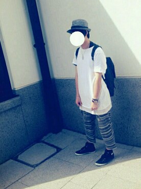 「大学」｜「アイテム（帽子）」を使った、わたぱんまんさん（メンズ・171cm）の春コーディネート