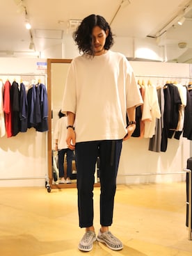 「RED KAP（レッドキャップ）のアイテム（スラックス）」を使った、downeyさん（メンズ・180cm）の夏コーディネート