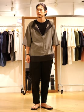 「lot holon（ロットホロン）のアイテム（トップス）」を使った、downeyさん（メンズ・180cm）の夏コーディネート