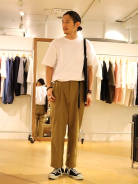 「RED KAP（レッドキャップ）のアイテム（Tシャツ/カットソー）」を使った、downeyさん（メンズ・180cm）の夏コーディネート