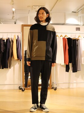 「lot holon（ロットホロン）のアイテム（その他パンツ）」を使った、downeyさん（メンズ・180cm）の秋コーディネート