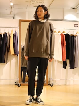 「lot holon（ロットホロン）のアイテム（その他パンツ）」を使った、downeyさん（メンズ・180cm）の秋コーディネート