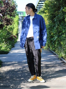 「RED KAP（レッドキャップ）のアイテム（Tシャツ/カットソー）」を使った、downeyさん（メンズ・180cm）の秋コーディネート