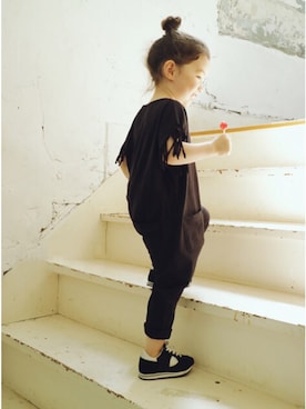 「フリンジ」｜「アイテム（オールインワン・サロペット）」を使った、else.さん（キッズ・110cm）の春コーディネート