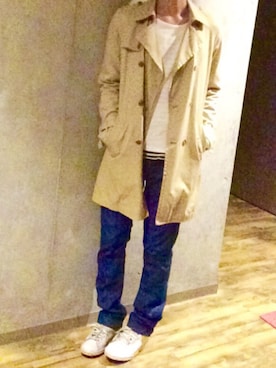 「GAP（ギャップ）のアイテム（トレンチコート）」を使った、けにちさん（メンズ・176cm）の秋コーディネート