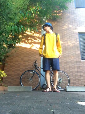 「G&F Co.（ジーアンドエフコー）のアイテム（パンツ）」を使った、Muttaさん（メンズ・173cm）の夏コーディネート