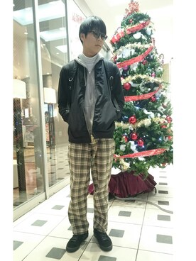 「BASISBROEK（バシスブルック）のアイテム（ブルゾン）」を使った、yoshiさん（メンズ・181cm）の秋コーディネート