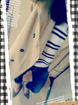 「GU（ジーユー）のアイテム（ニット/セーター、ホワイト系）」を使った、cocoさん（レディース・160cm）の春コーディネート