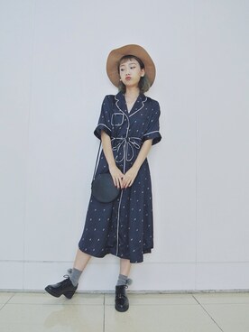 「MULLER（ミューラー）のアイテム（ワンピース/ドレス）」を使った、naomiさん（レディース・156cm）の秋コーディネート