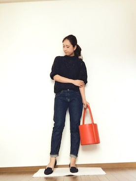 「H&M DIVIDED（エイチアンドエム　ディヴァイデッド）のアイテム（バレエシューズ）」を使った、asaminさん（レディース・162cm）の秋コーディネート