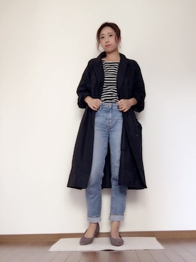 「IENA」｜「アイテム（トレンチコート）」を使った、asaminさん（レディース・162cm）の秋コーディネート