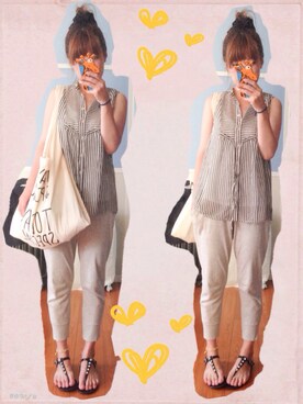 「holster（ホルスター）の【holster】 HST11（サンダル、ブラック系）」を使った、mahさん（レディース・161cm）の春コーディネート