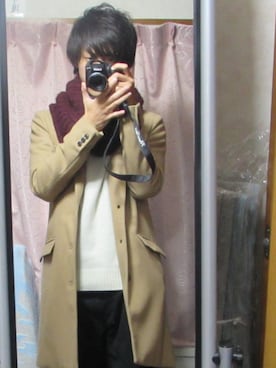 「GOSTAR DE FUGA（ゴスタール ジフーガ）のアイテム（チェスターコート）」を使った、Kentaro さん（メンズ・168cm）の冬コーディネート