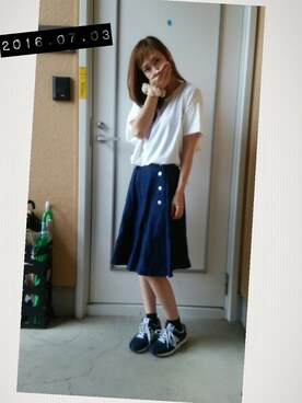 「ANOTHER BRANCH（アナザーブランチ）のアイテム（スカート）」を使った、mikkiiiinさん（レディース・161cm）の夏コーディネート