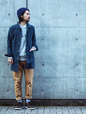 「ショップコート」｜「アイテム（ブルゾン）」を使った、アッキーさん（メンズ・166cm）の秋コーディネート