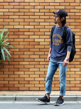 「galvanize（ガルヴァナイズ）のアイテム（パンツ）」を使った、アッキーさん（メンズ・166cm）の秋コーディネート