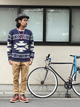 「galvanize（ガルヴァナイズ）のアイテム（パンツ）」を使った、アッキーさん（メンズ・166cm）の秋コーディネート