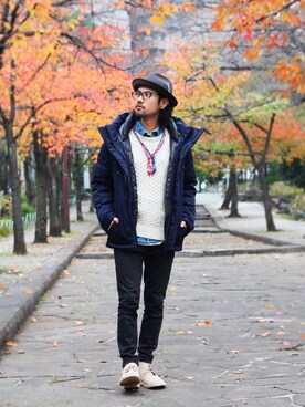 「galvanize（ガルヴァナイズ）のアイテム（トップス）」を使った、アッキーさん（メンズ・166cm）の冬コーディネート