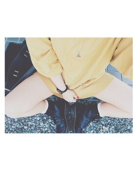 「UNIF」｜「アイテム（ニット/セーター）」を使った、m i y uさん（レディース・147cm）の春コーディネート