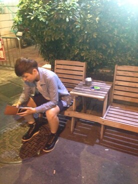 「RED WING（レッドウィング）のRED WING STYLE No.8165 ROUND TOE（ブーツ、ブラック系）」を使った、Jhhuangさん（165cm）の春コーディネート