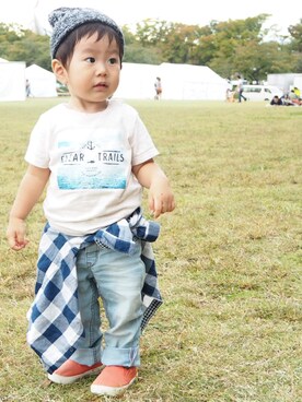 「アクティブ」｜「アイテム（ニットキャップ/ビーニー）」を使った、_haru_(ت)♪︎さん（キッズ・80cm）の秋コーディネート