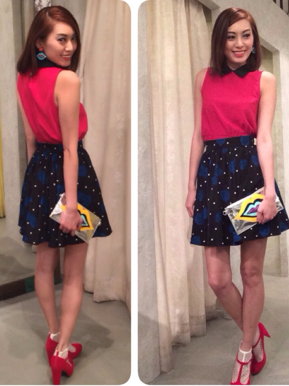 「SLYのｼﾞｮｰｾﾞｯﾄCROPPED TOPS（シャツ/ブラウス、レッド系）」を使った、yusukeさん（レディース・172cm）の秋コーディネートの1枚目の写真