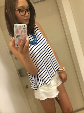 「ISSUE（イシュー）のアイテム」を使った、恵奈さん（レディース・167cm）の夏コーディネート