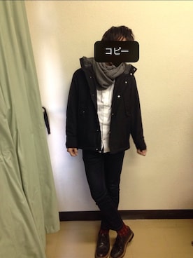 「TOMMY（トミー）のアイテム（ミリタリージャケット）」を使った、yoshifuuuuuさん（メンズ・170cm）の冬コーディネート