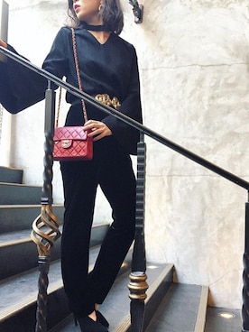 「pour mademoiselleのアイテム（トップス、ブラック系）」を使った、r i s a さん（レディース・161cm）の夏コーディネート