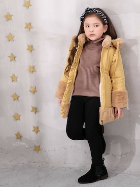 「アイテム（ダウンジャケット/コート）」を使った、enchante petitさん（キッズ・114cm）の冬コーディネート