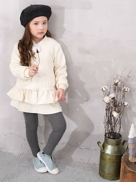 「アイテム（ハンチング/ベレー帽）」を使った、enchante petitさん（キッズ・114cm）の冬コーディネート