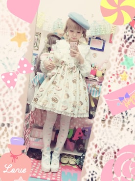 「Angelic Pretty（アンジェリックプリティ）のアイテム（ワンピース、グリーン系）」を使った、kazukiさん（レディース・150cm）の秋コーディネート