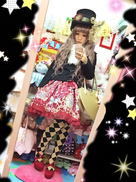 「Angelic Pretty（アンジェリックプリティ）のアイテム（ワンピース、レッド系）」を使った、kazukiさん（レディース・150cm）の冬コーディネート