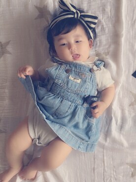 「OSHKOSH（オシュコシュ）のアイテム（ワンピース/ドレス）」を使った、カンカンさん（キッズ・70cm）の夏コーディネート