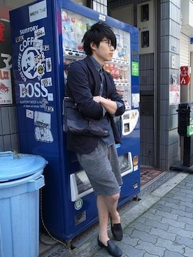 「08sircus（ゼロエイトサーカス）のアイテム（テーラードジャケット）」を使った、Kazunari Iidaさん（メンズ・176cm）の春コーディネート
