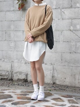 「MTM」｜「アイテム（シャツワンピース）」を使った、모스플랜터さん（レディース・163cm）の秋コーディネート