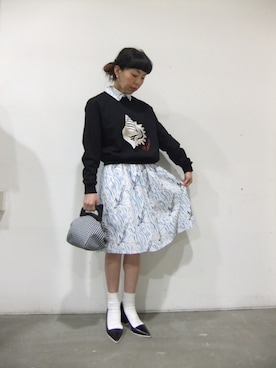 「マリン」｜「アイテム（スウェット）」を使った、MWさん（レディース・154cm）の春コーディネート