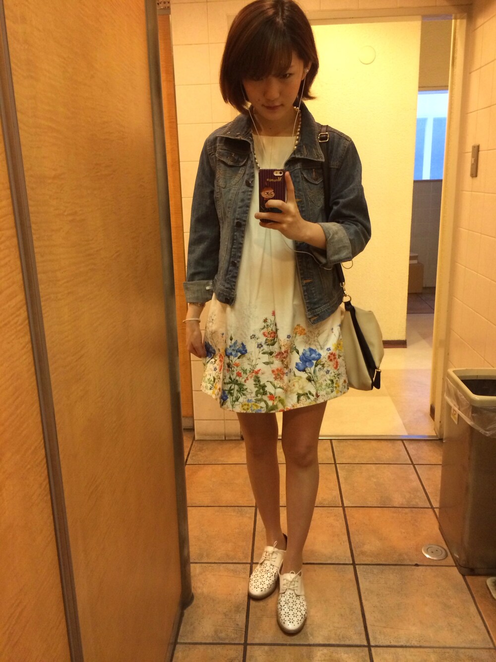 「BEAMS BOYのBEAMS BOY / リボンツキ パールネックレス（ネックレス、ホワイト系）」を使った、eriさん（レディース・163cm）の夏コーディネートの1枚目の写真