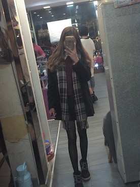 「H&M（エイチ・アンド・エム）のアイテム（ダッフルコート）」を使った、alingylさん（レディース・159cm）の冬コーディネート