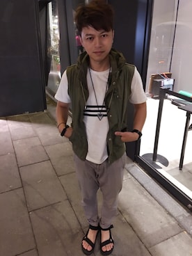 「5（ファイブ）のアイテム（ジャケット/アウター）」を使った、薛小鐵stageさん（メンズ・170cm）の秋コーディネート