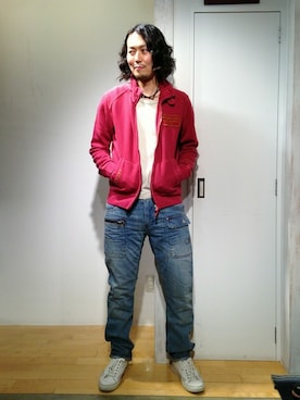 「AVIREX（アヴィレックス）のアイテム（ジャージ）」を使った、Mr.nakamuraさん（メンズ・182cm）の秋コーディネート