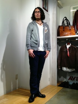 「AVIREX（アヴィレックス）のアイテム（ジャージ）」を使った、Mr.nakamuraさん（メンズ・182cm）の秋コーディネート