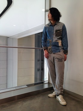 「TYPE BLUE（タイプブルー）のアイテム（トップス）」を使った、Mr.nakamuraさん（メンズ・182cm）の春コーディネート