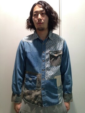 「TYPE BLUE（タイプブルー）のアイテム（トップス）」を使った、Mr.nakamuraさん（メンズ・182cm）の春コーディネート